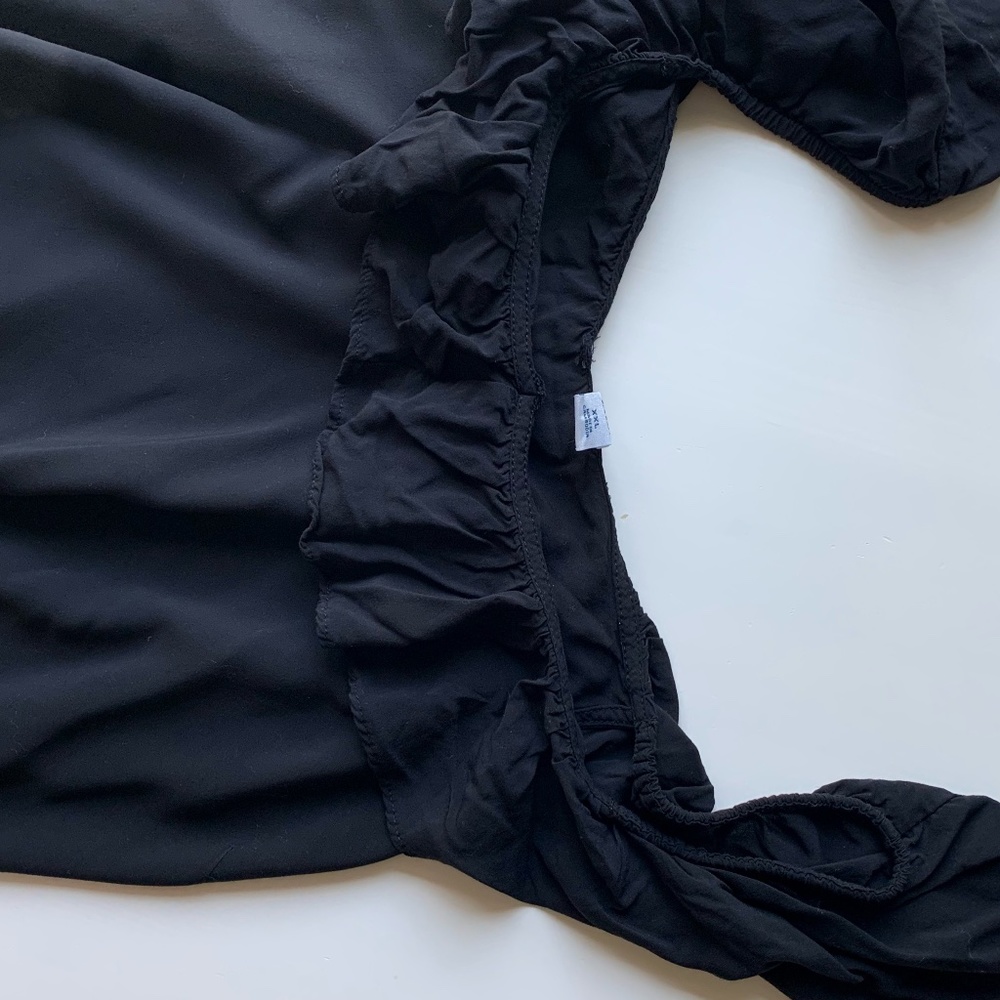 Black Flutter Sleeve Blouse